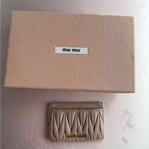 Authentic Miu Miu Brown Quilted Wallet Card Holder